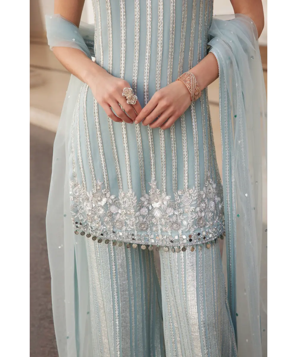 SANYA GULATI- Powder Blue Kurta and Pant Set